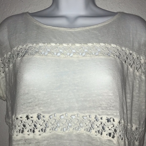 Anthropologie Akemi + Kin linen crochet Lace Top - Picture 5 of 6